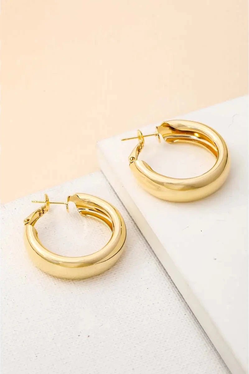 The Gold Mini Hoop Latch Earrings