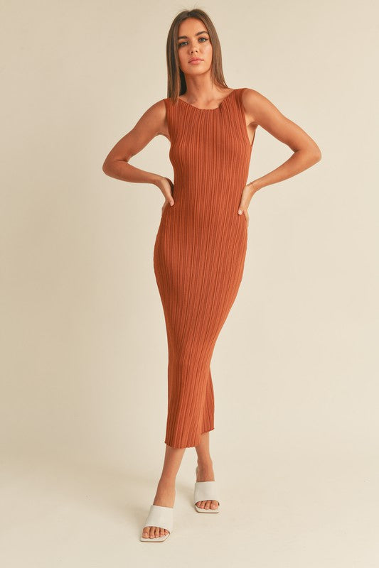 The Stir It Up Ribbed Midi Dress