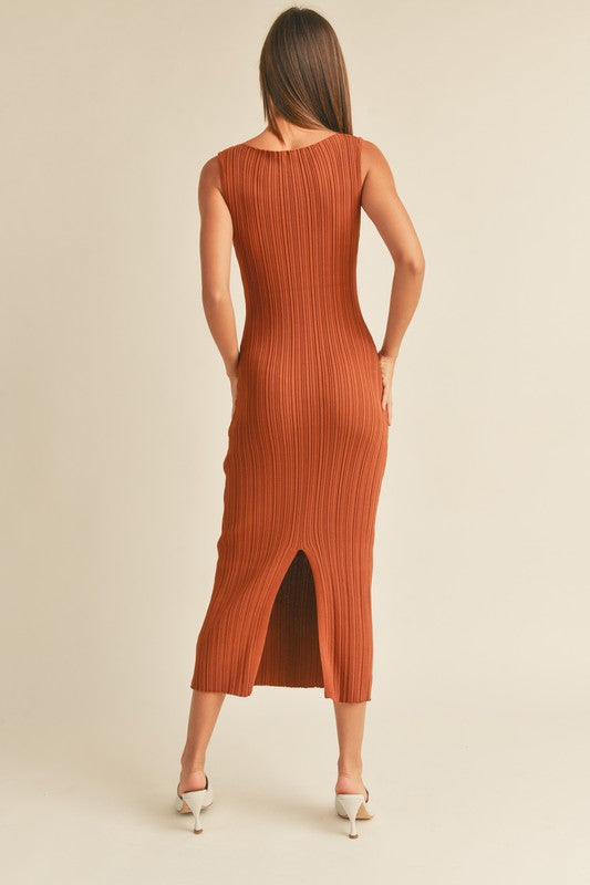 The Stir It Up Ribbed Midi Dress
