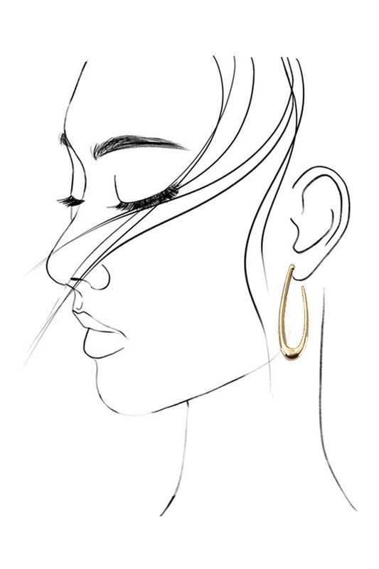 Long Teardrop Hoop Earrings