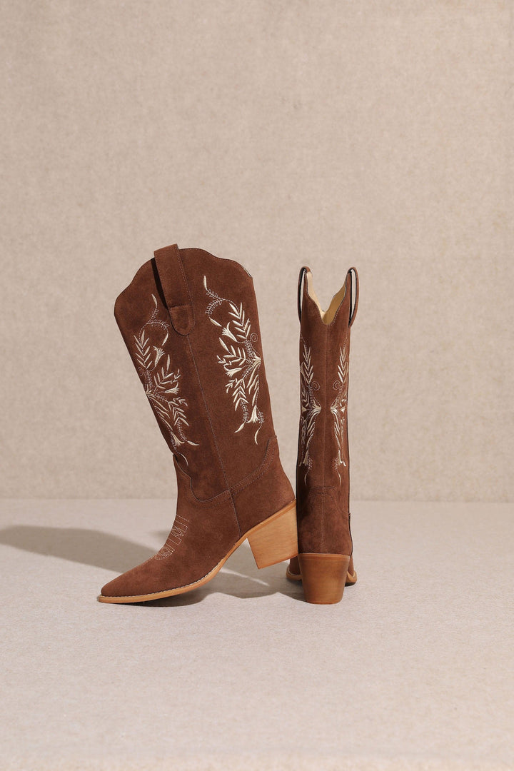The Flora Suede Western Boots