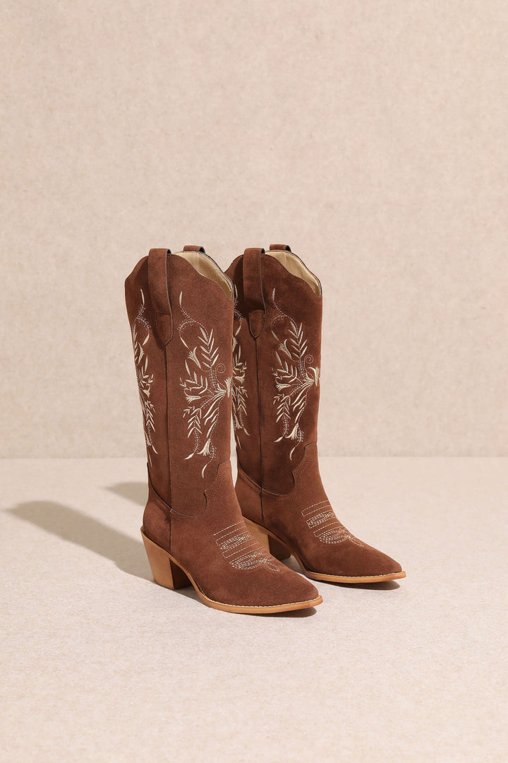 The Flora Suede Western Boots