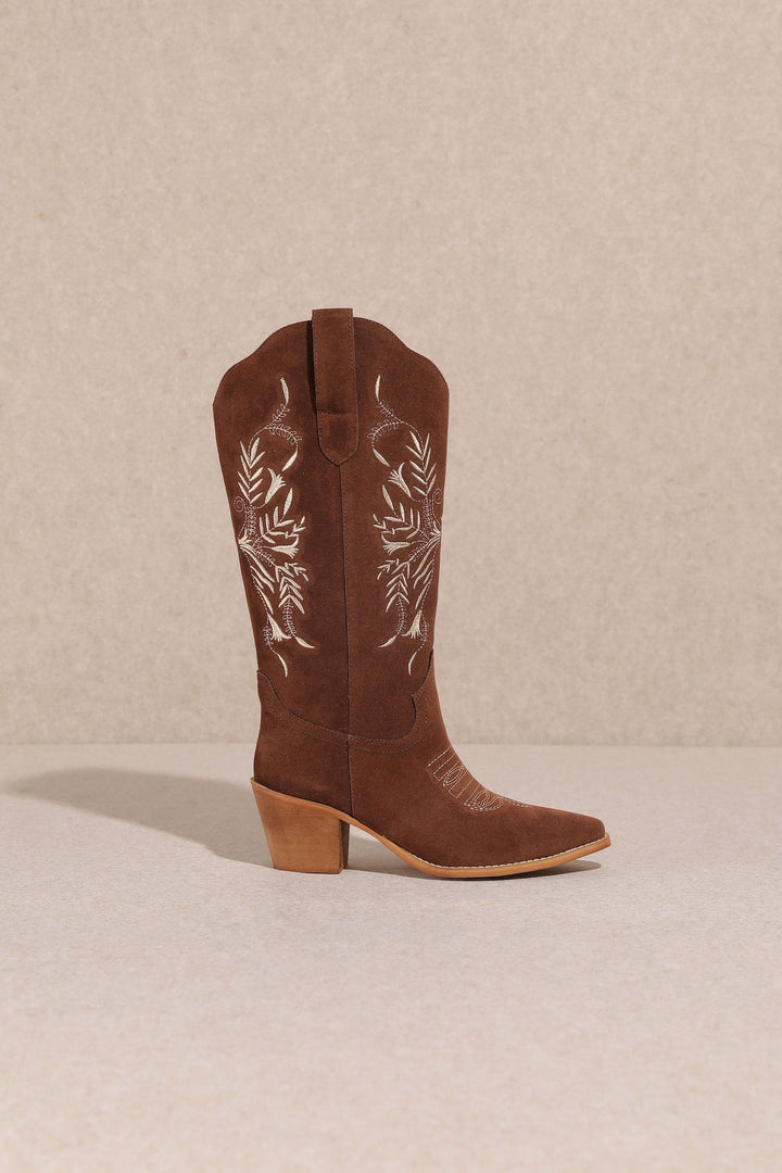 The Flora Suede Western Boots