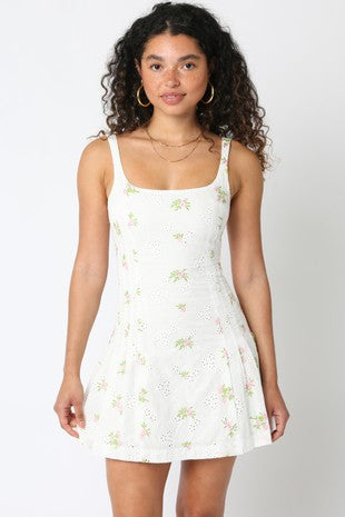 The Zara White Floral Mini Dress
