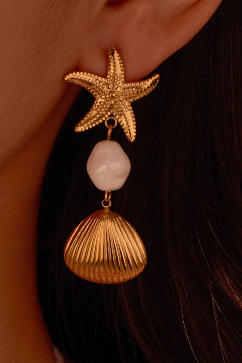 The Starfish Pendant Stainless Steel Earrings