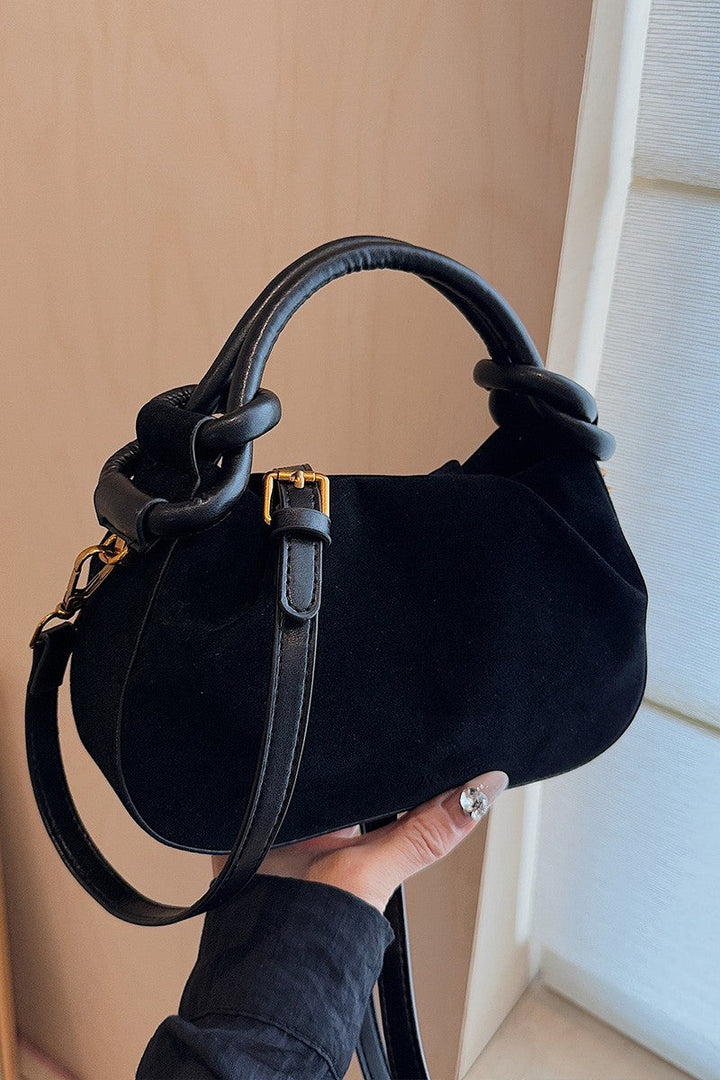 The Rachel Ruched Suede Shoulder & Crossbody Bag
