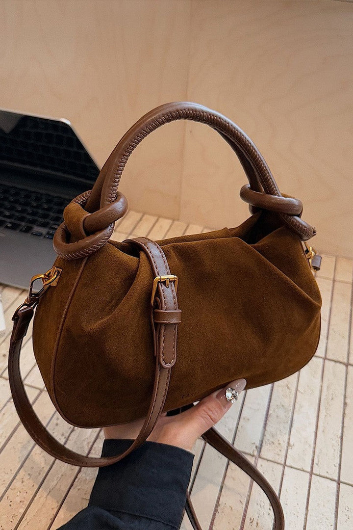 The Rachel Ruched Suede Shoulder & Crossbody Bag