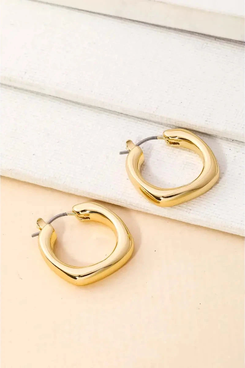 The Smooth Edged Huggie Hoop Earrings