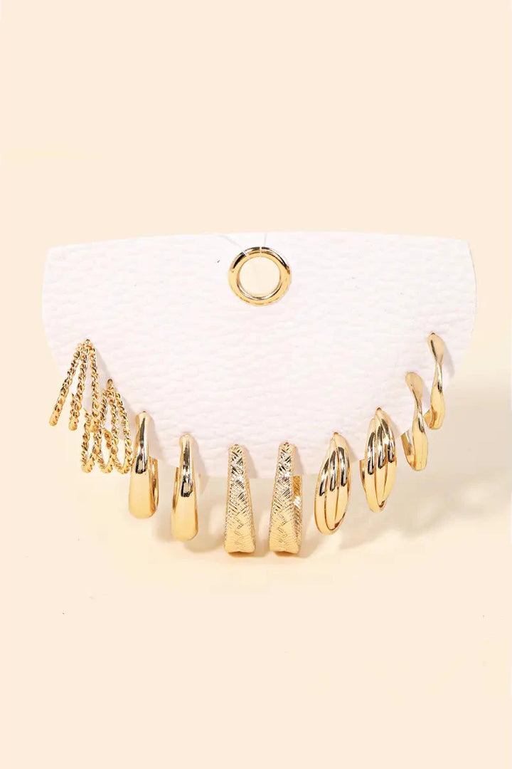 The Annabelle Five Pair Assorted Hoop Earrings Set