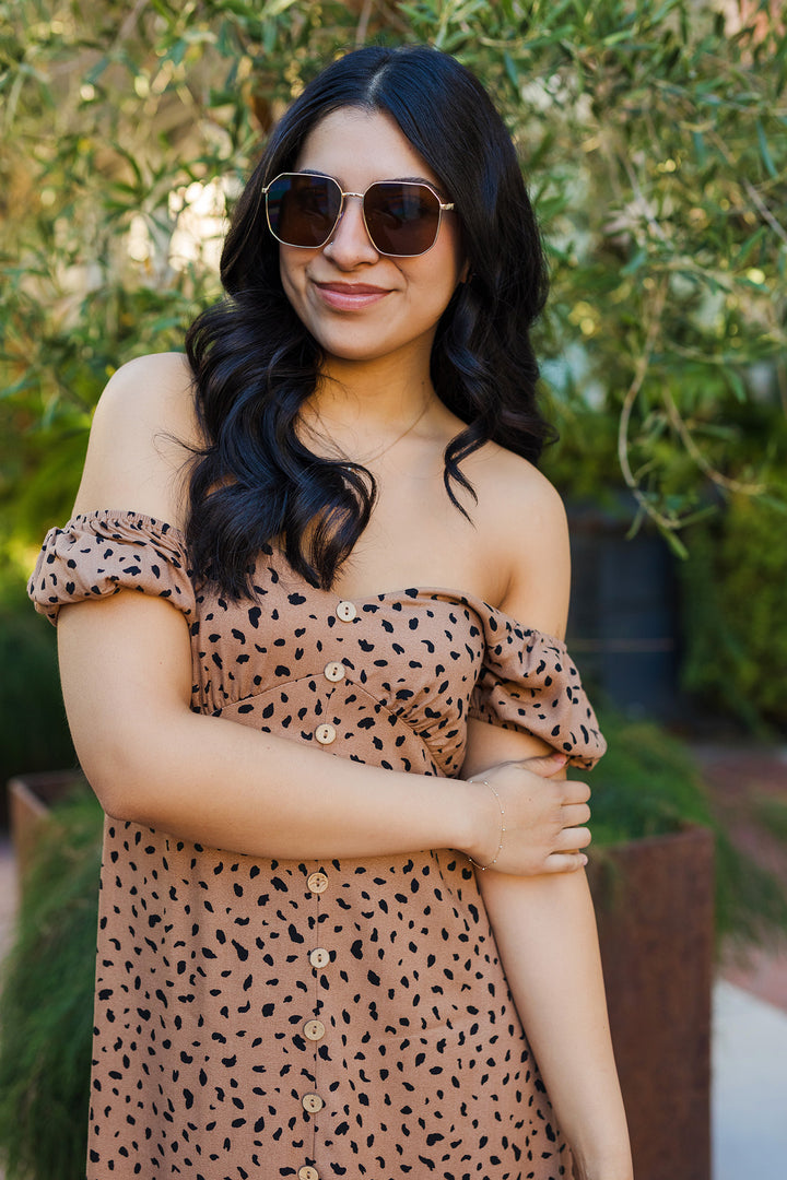 The Spotted In The Wild Dotted Midi Dress