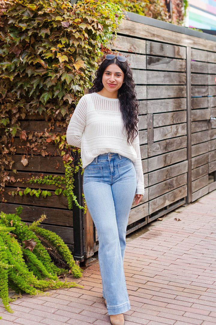 The What A Catch Open Stitch Crochet Sweater