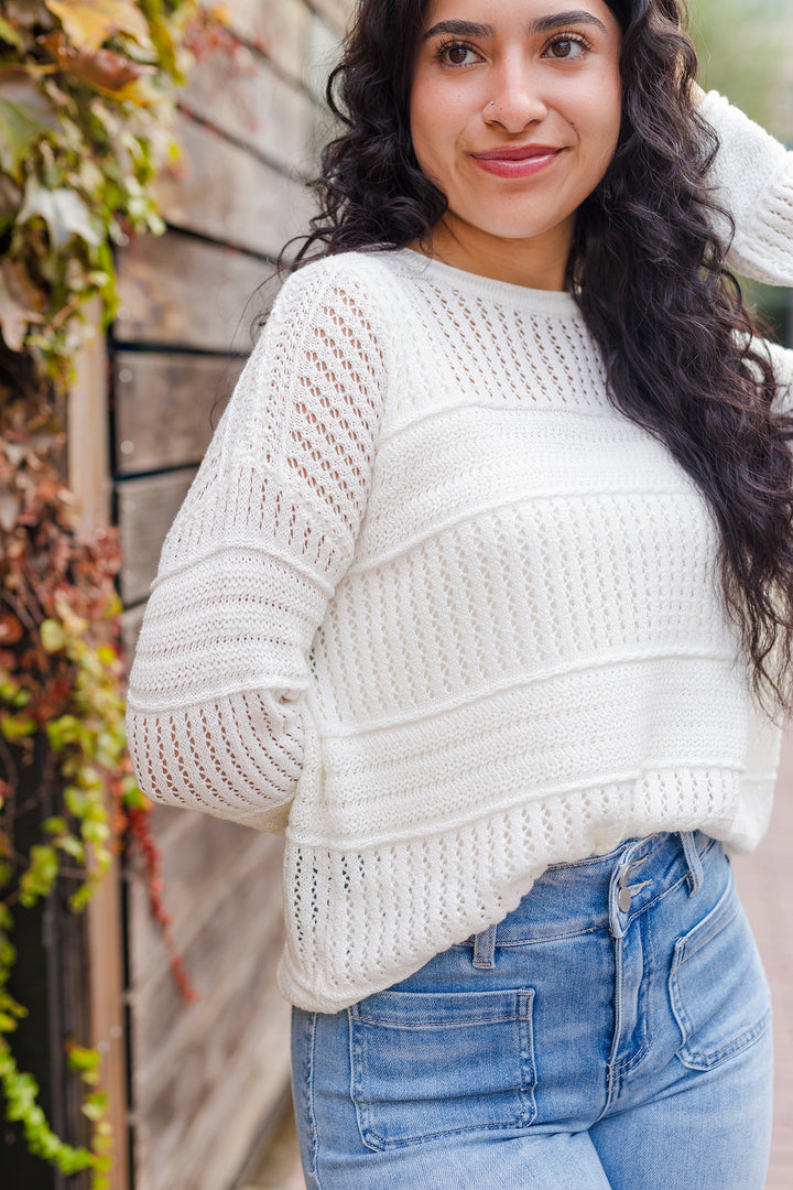 The What A Catch Open Stitch Crochet Sweater