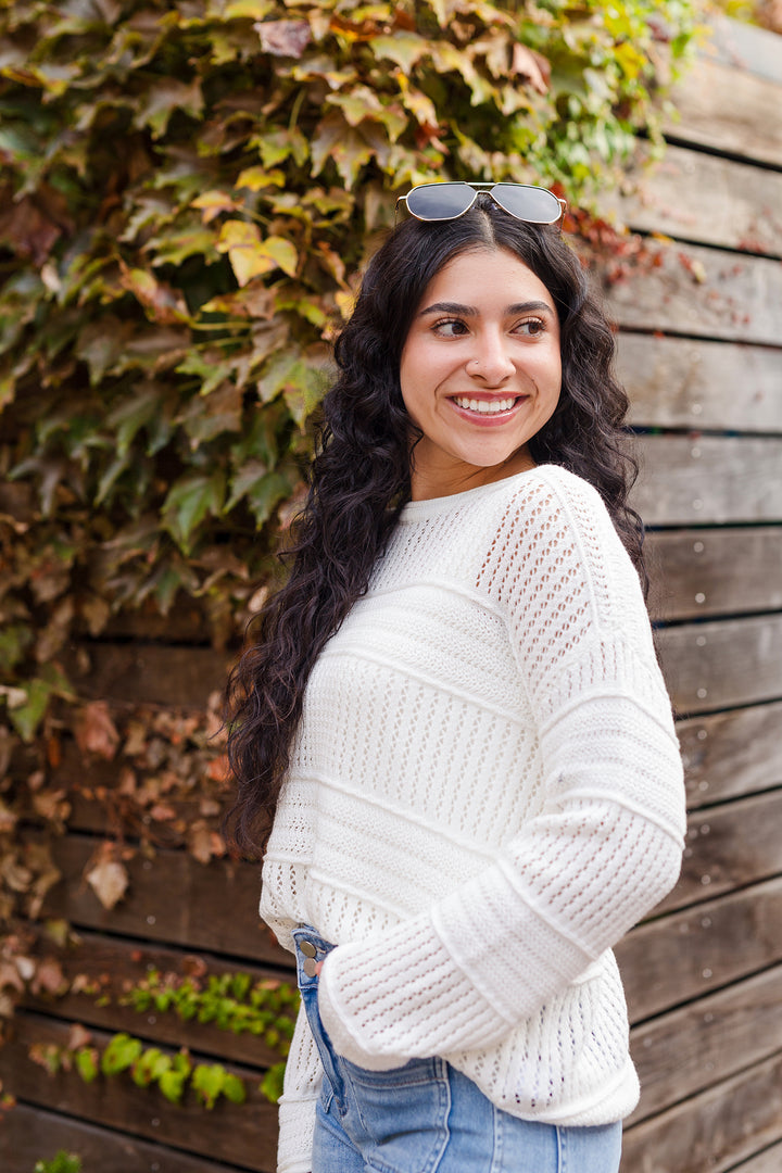 The What A Catch Open Stitch Crochet Sweater