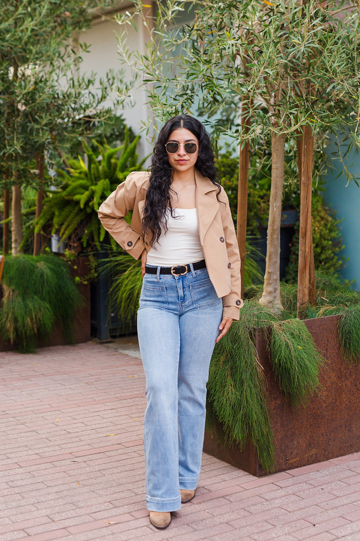 The Link In Bio Cropped Trench Coat