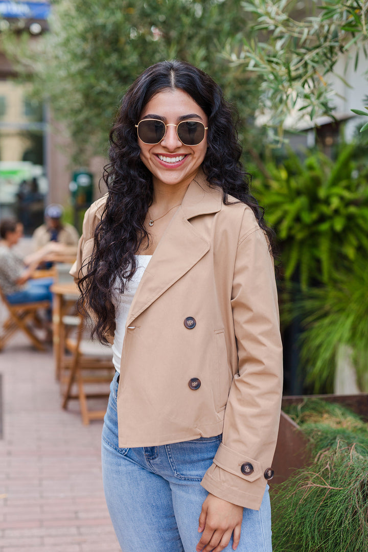 The Link In Bio Cropped Trench Coat