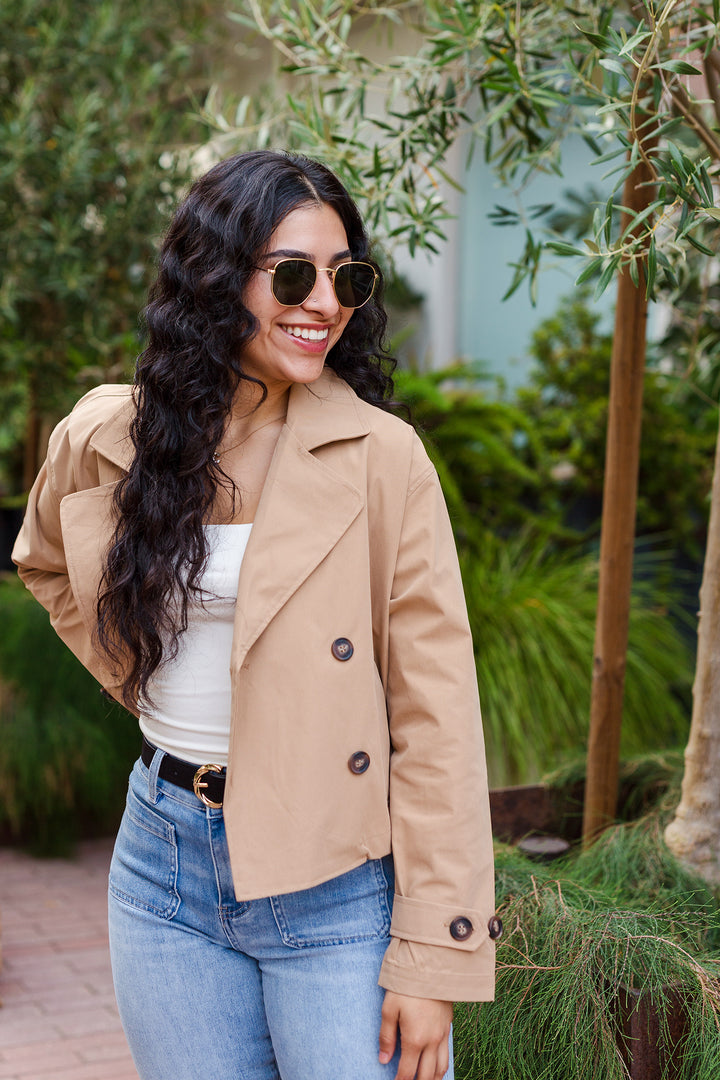The Link In Bio Cropped Trench Coat