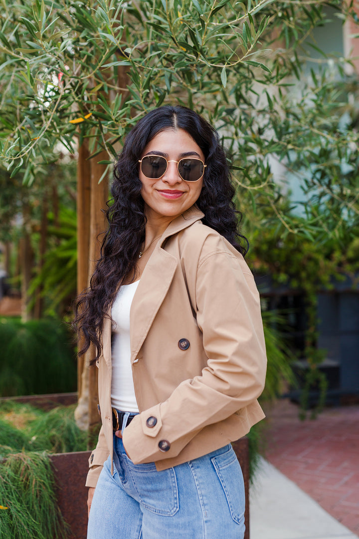 The Link In Bio Cropped Trench Coat