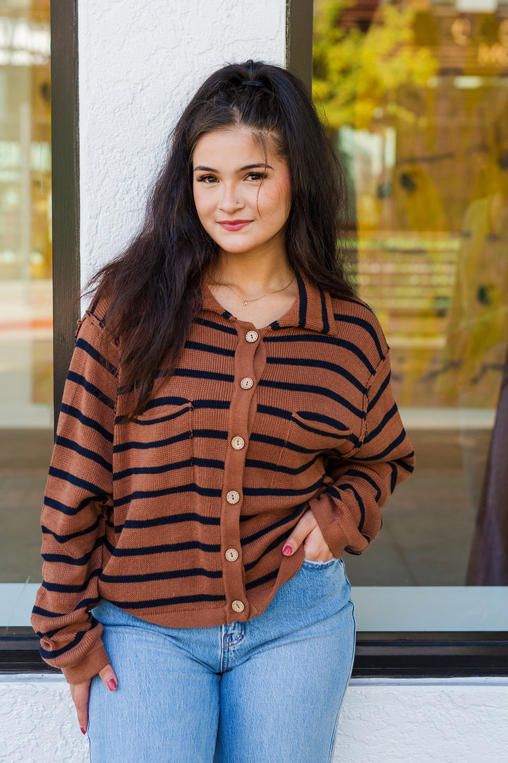 The Seasons Change Striped Cardigan