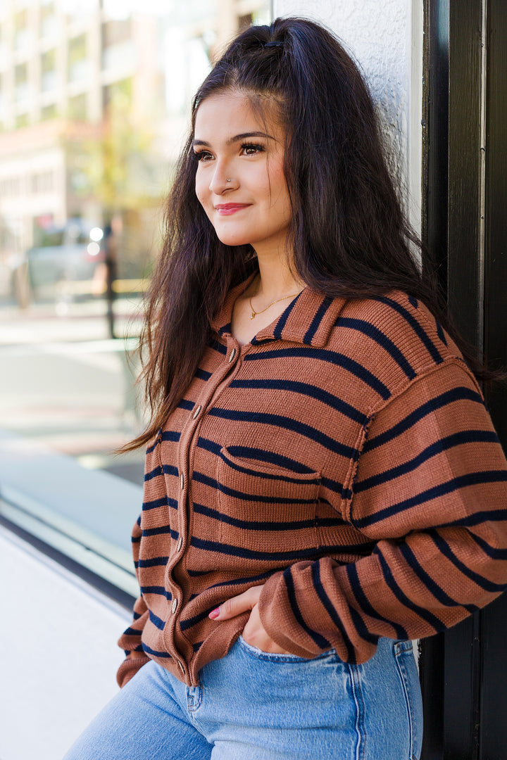 The Seasons Change Striped Cardigan