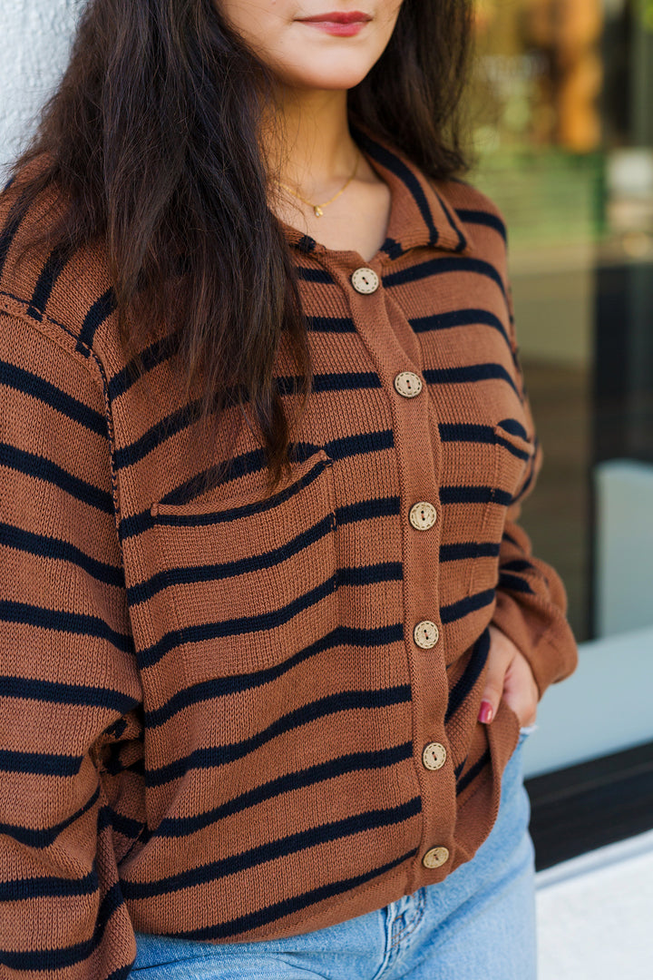 The Seasons Change Striped Cardigan