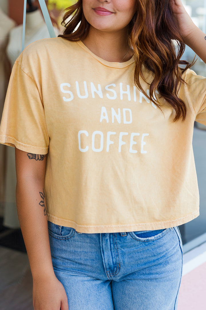 The Sunshine and Coffee Cropped Graphic T-Shirt