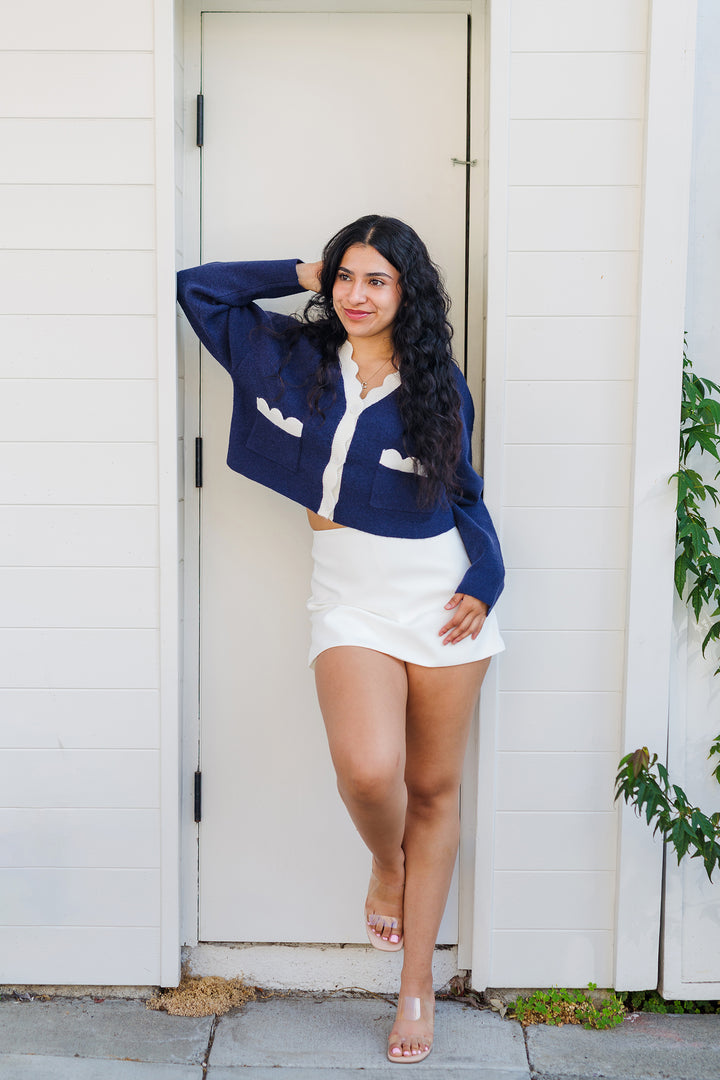 The Powers That Be Scallop Trim Cardigan