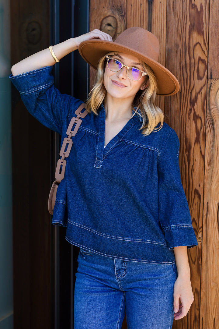 The Full Swing Denim Top