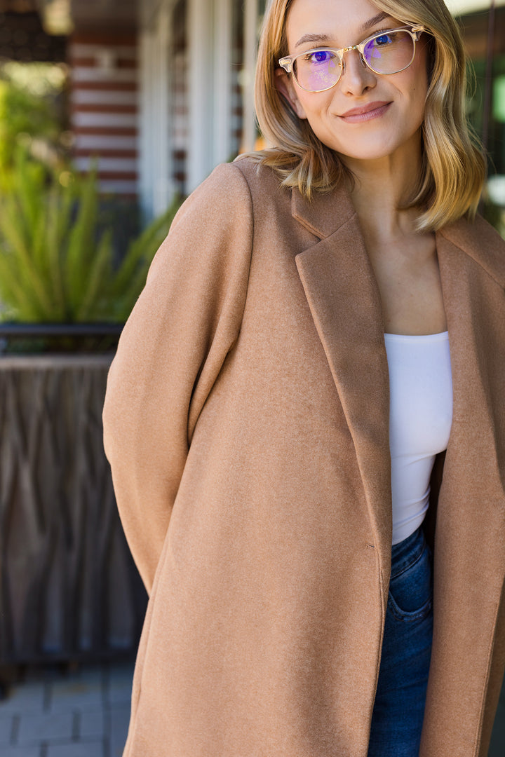 The Cassie Camel Soft Long Coat