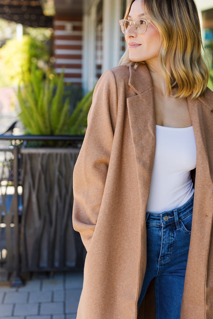 The Cassie Camel Soft Long Coat
