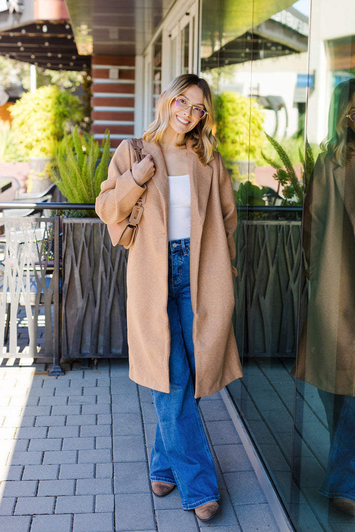 The Cassie Camel Soft Long Coat