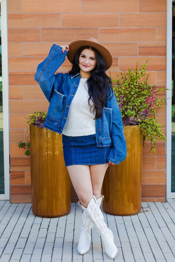 The Stitch In time Boxy Denim Jacket