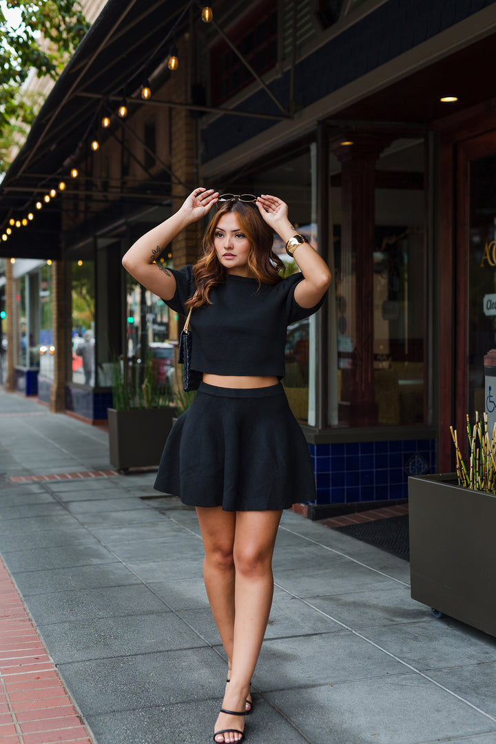 The Perfectly Polished Sweater Top & Mini Skirt Set