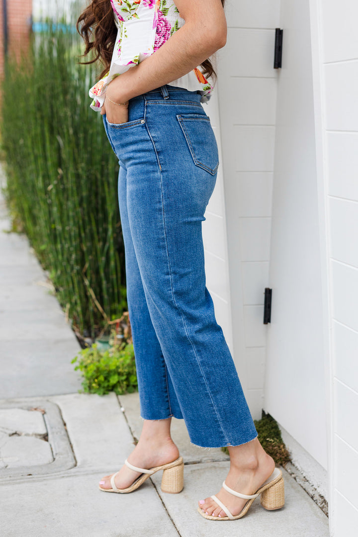 The Janey High Rise Wide Leg Cropped Jeans