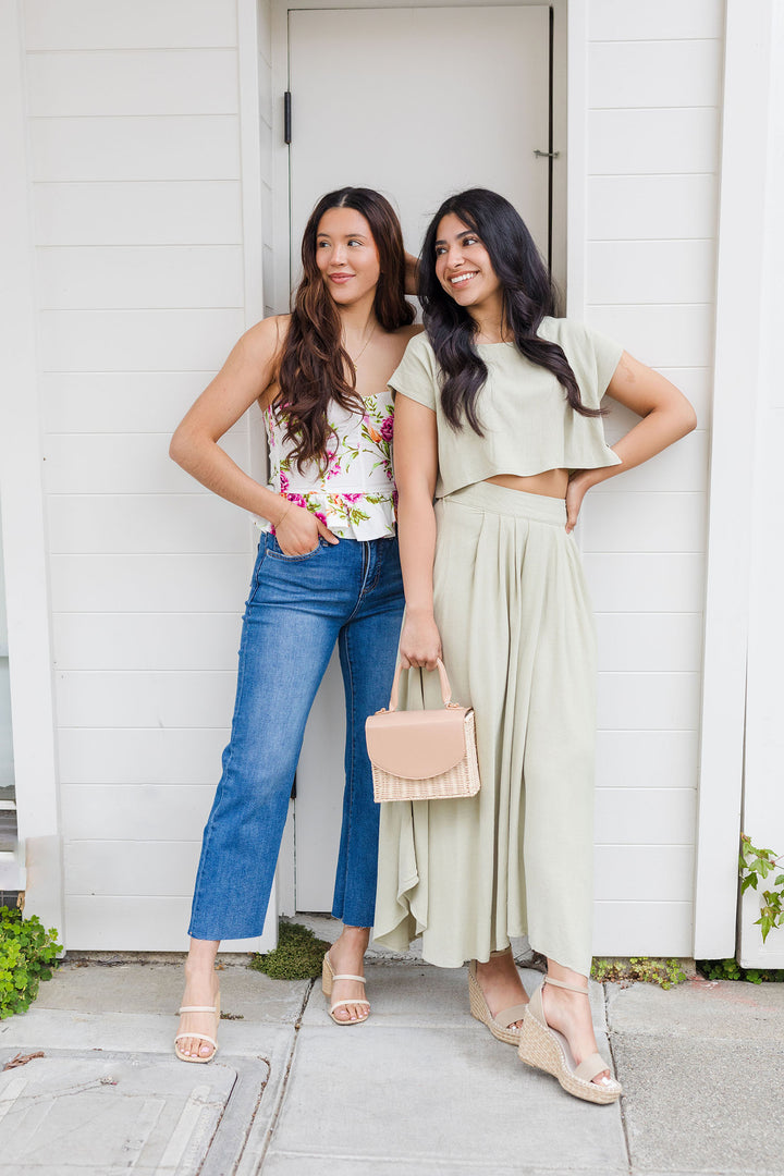 The Janey High Rise Wide Leg Cropped Jeans