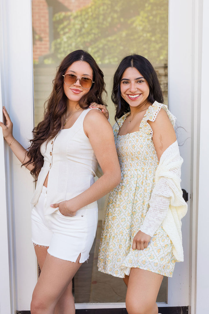 The Stay Neutral Button Front Vest Top