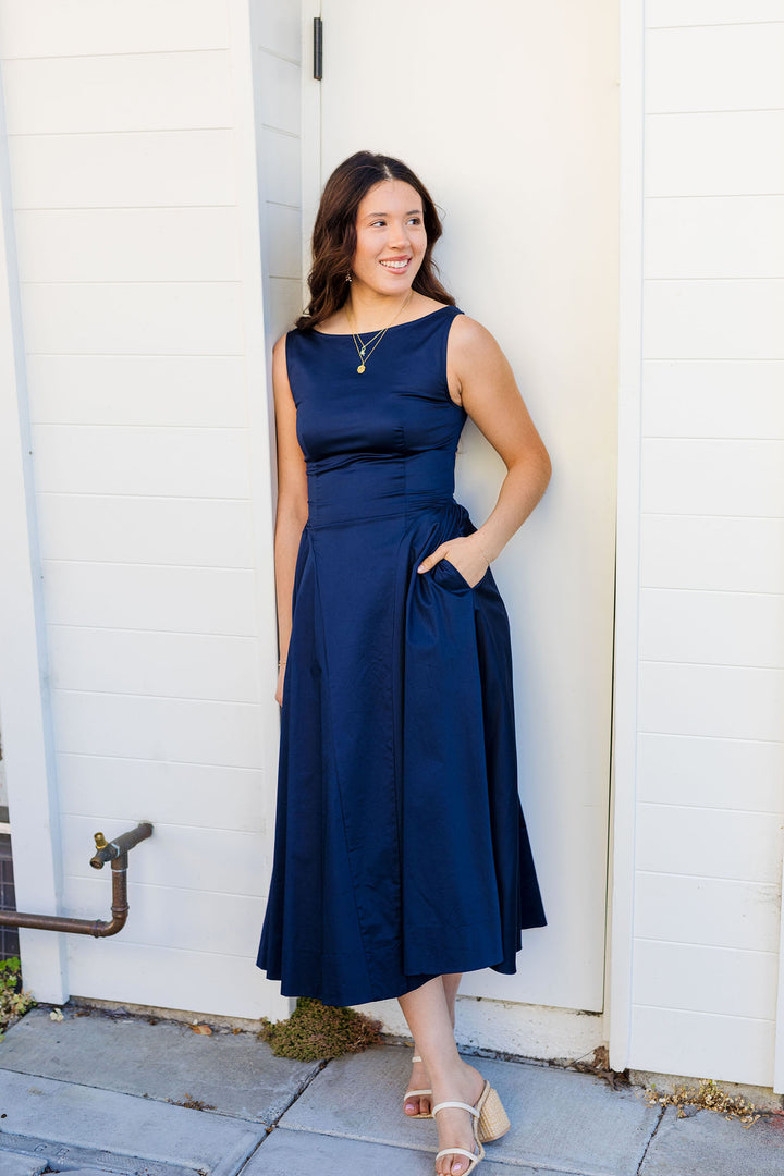 The Sharp Turn Sleeveless Midi Dress