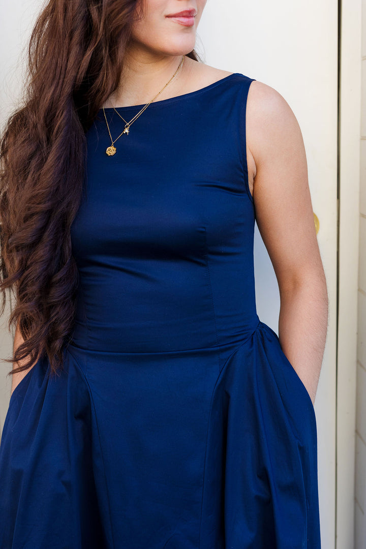 The Sharp Turn Sleeveless Midi Dress