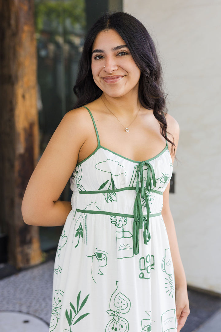 The Drawn to You Line Print Midi Dress