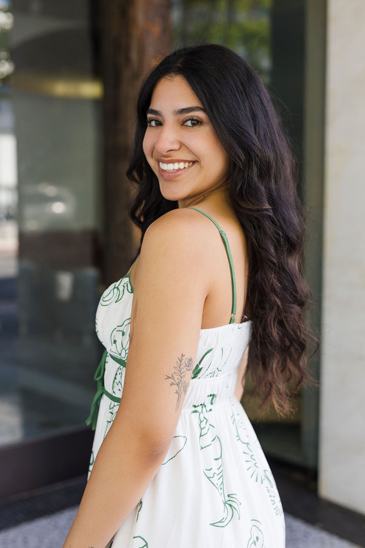 The Drawn to You Line Print Midi Dress
