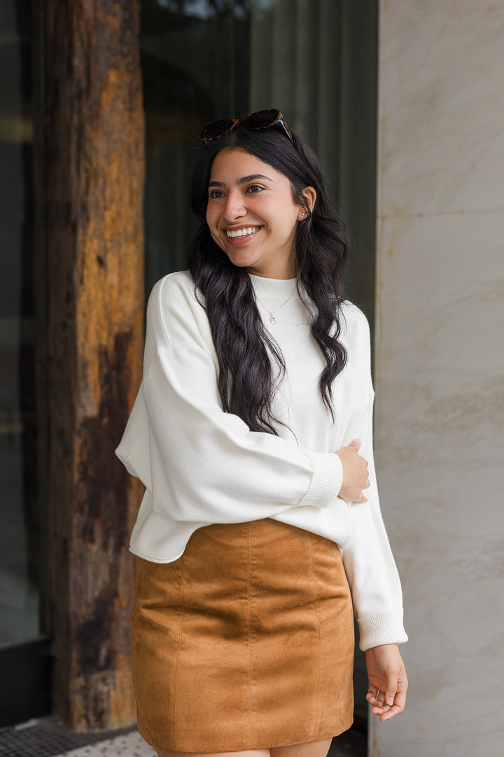 The Langley White Pullover Sweater
