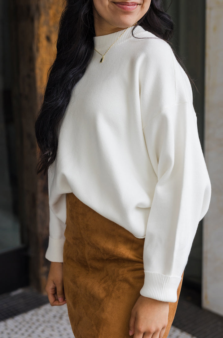 The Langley White Pullover Sweater
