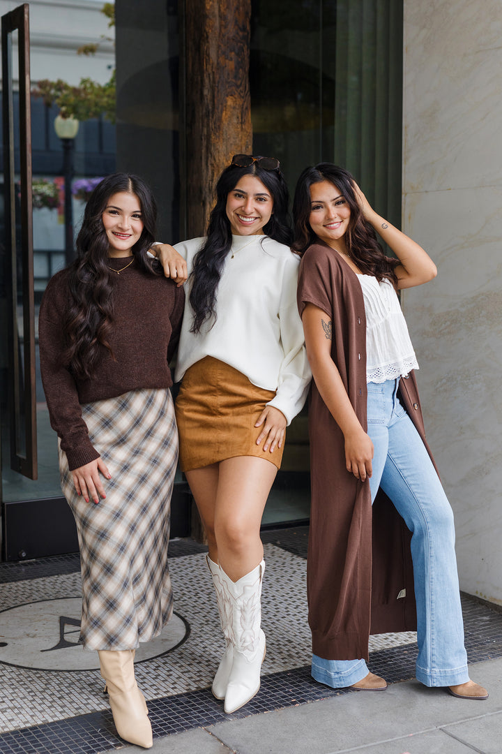 The Deep Bronze Mock Neck Daily Sweater