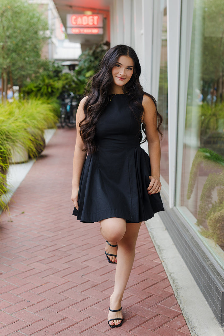 The Prettiest Girl Black High Neck Mini Dress