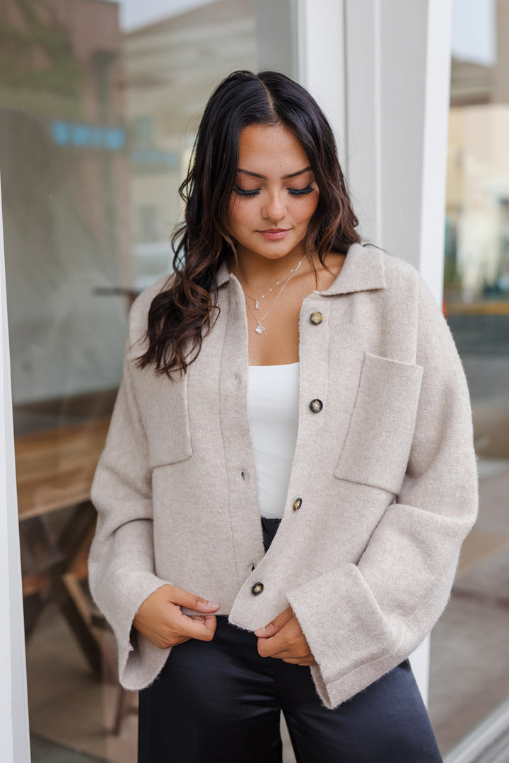 The Papyrus Front Pocket Knit Coat