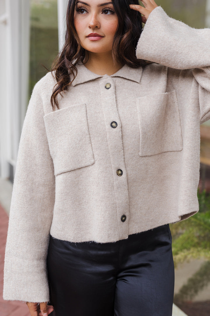 The Papyrus Front Pocket Knit Coat