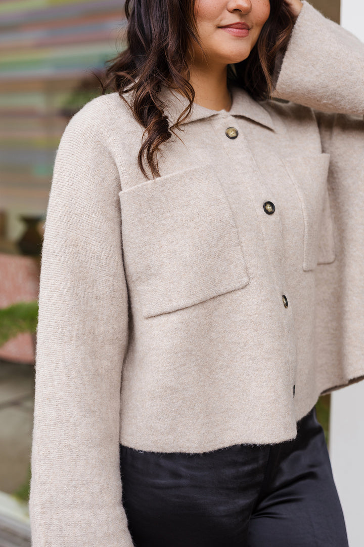 The Papyrus Front Pocket Knit Coat