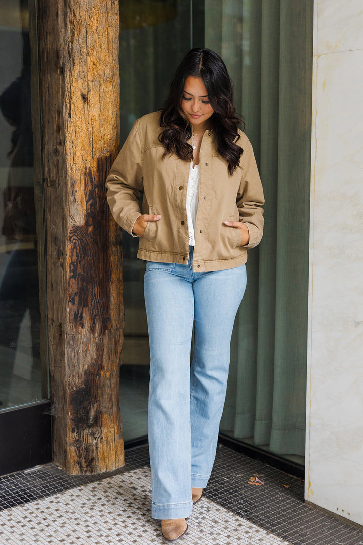The Down On The Farm Tan & Corduroy Barn Jacket