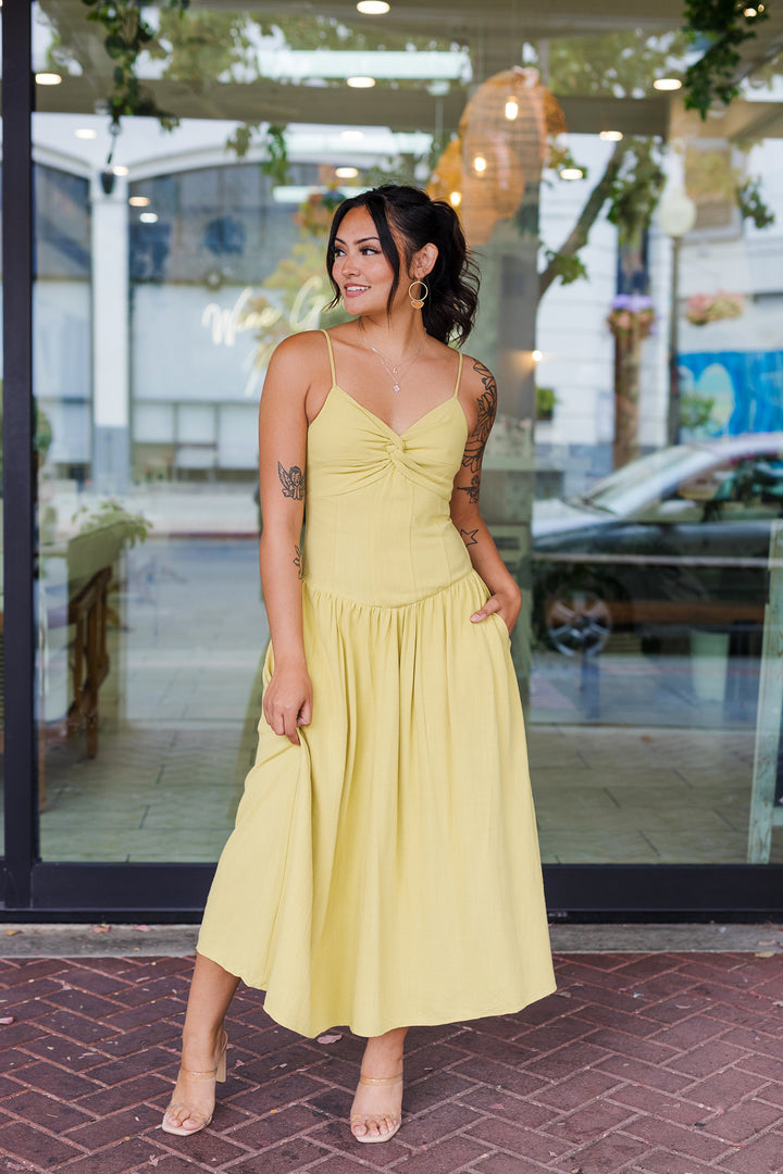 The Tying The Knot Linen Midi Dress