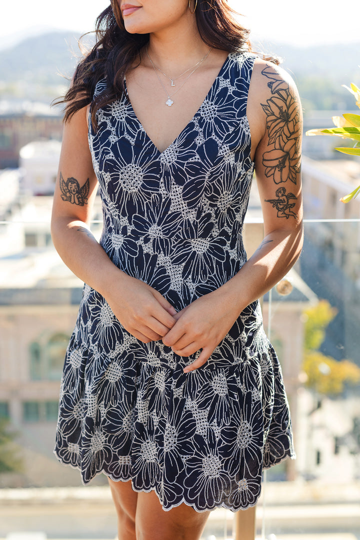 The Monaco Midnight Floral Mini Dress