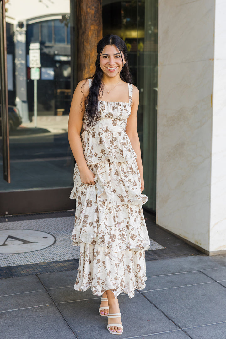 The Fall Frenzy Floral Tiered Maxi Dress